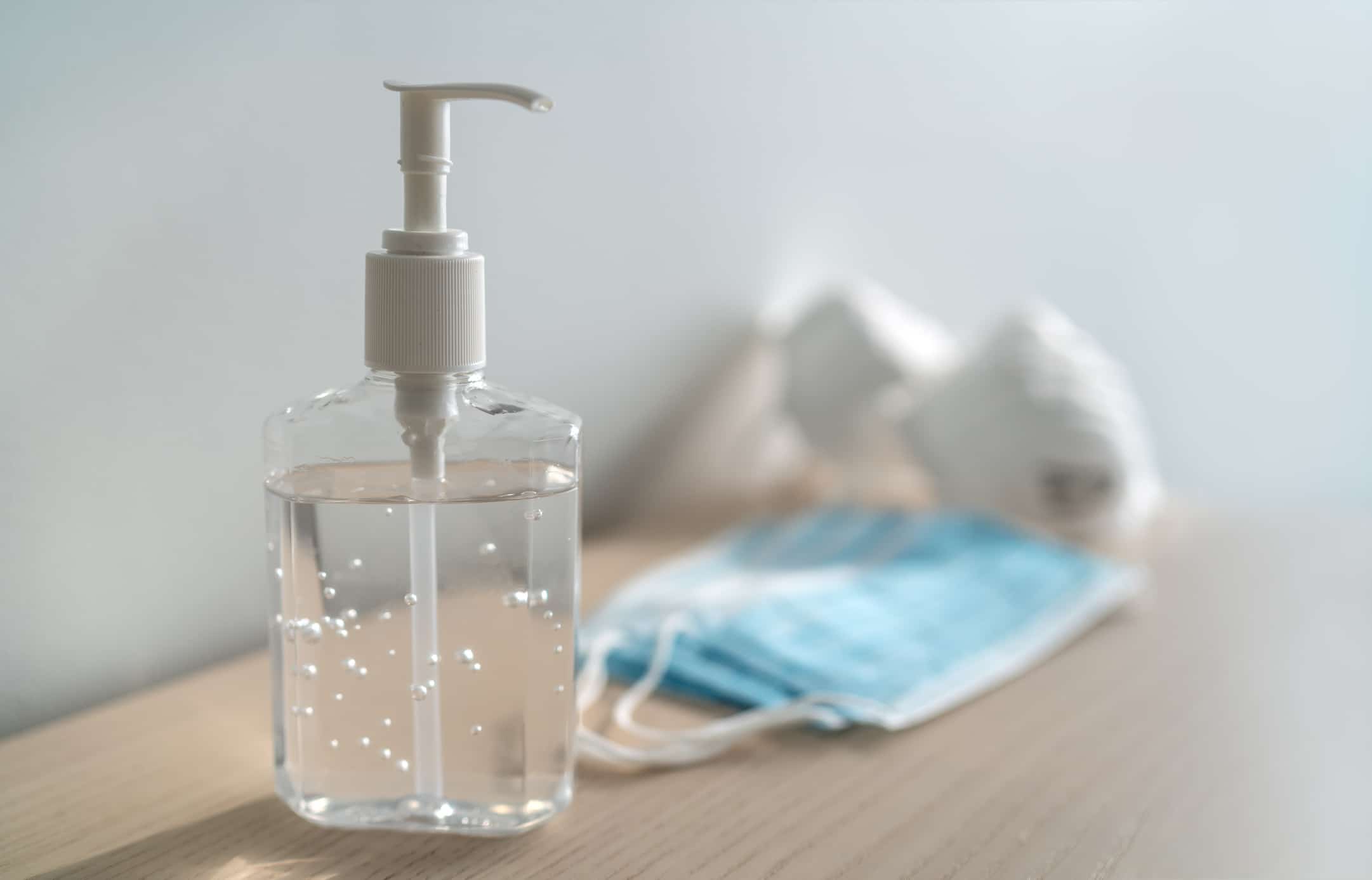 Hand sanitizer and face masks