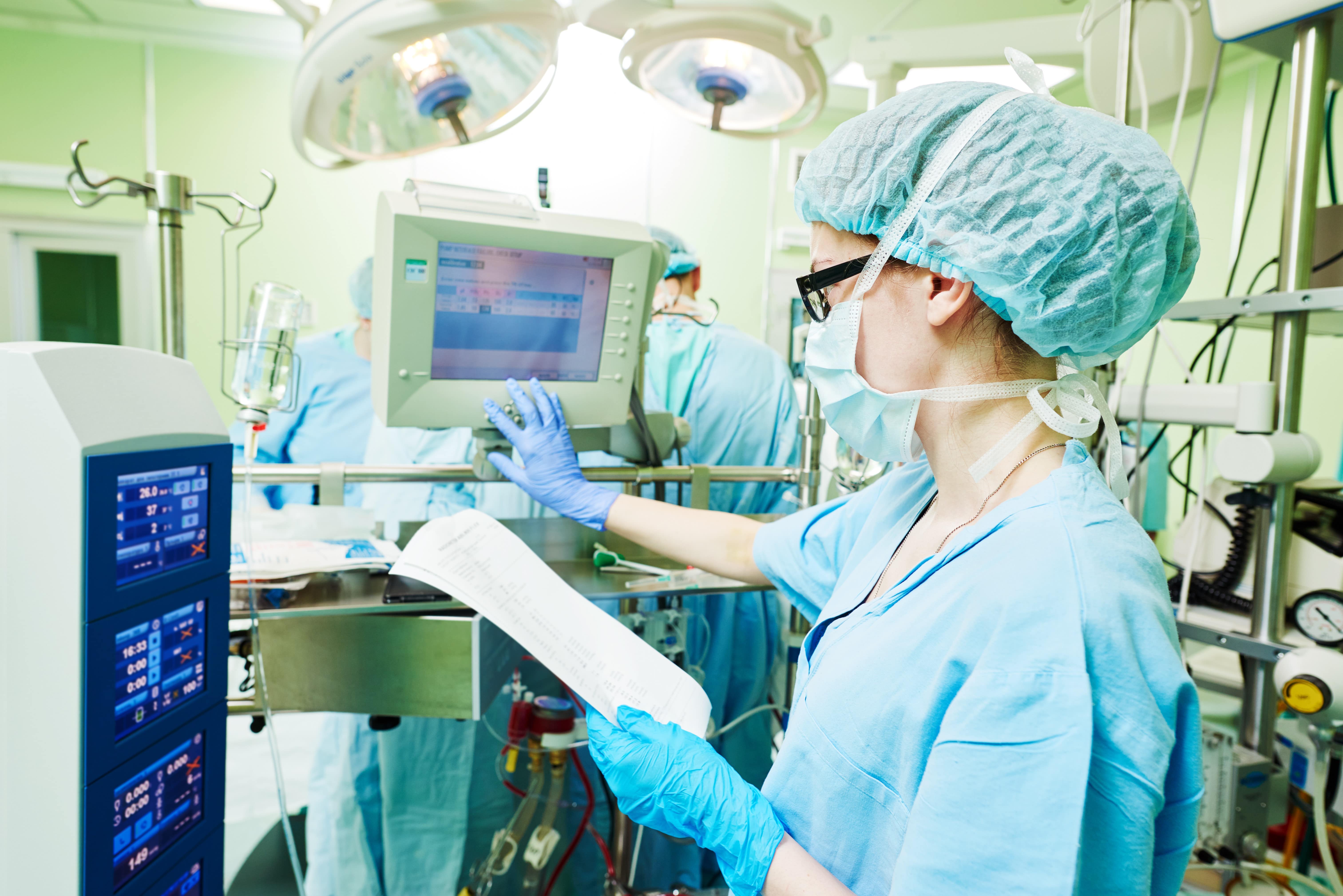 Surgical tech monitoring equipment